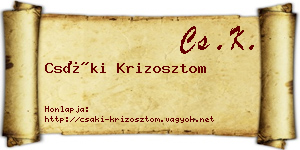 Csáki Krizosztom névjegykártya